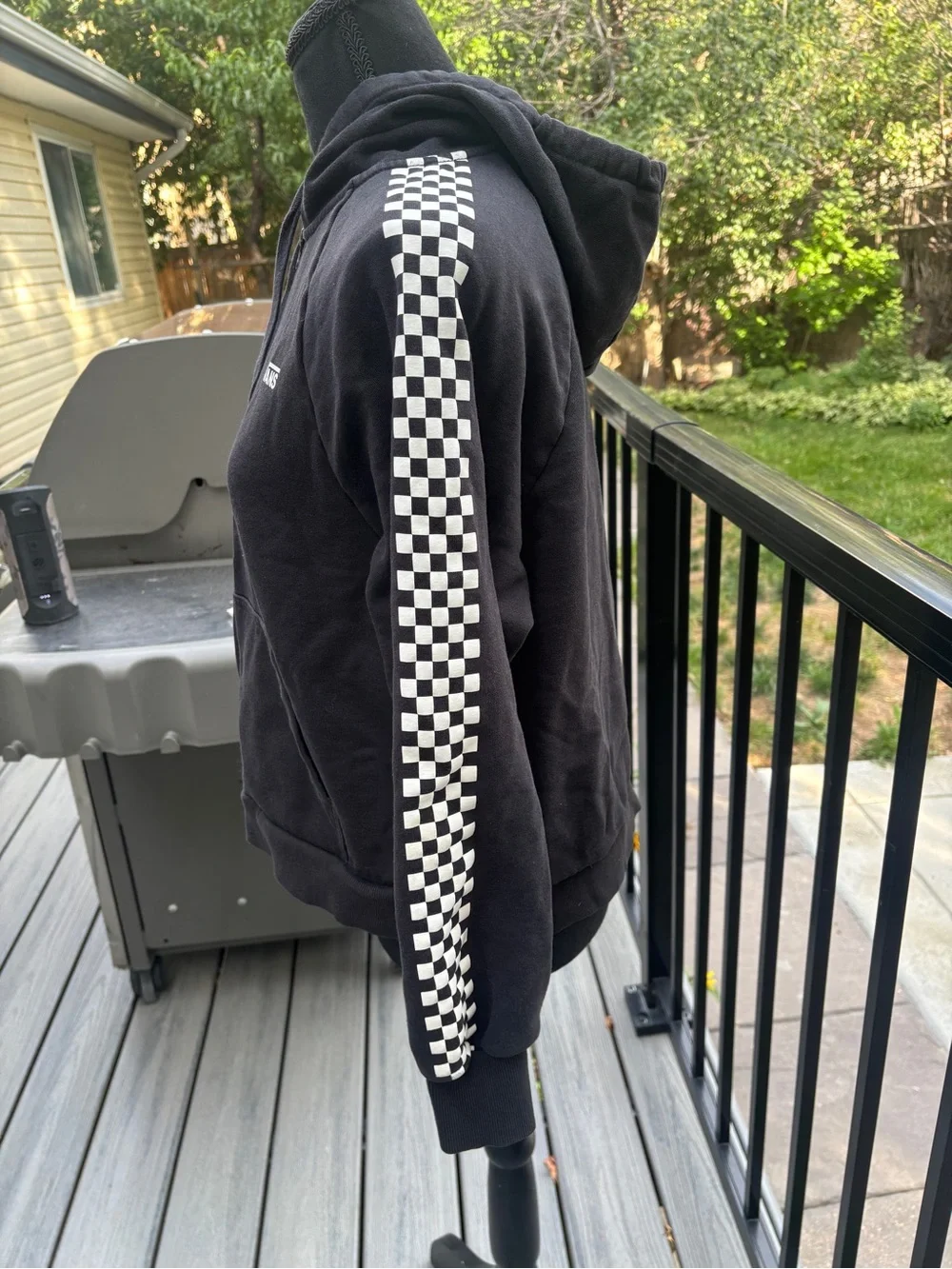 Vans Black Checker Stripe Zip Hoodie